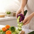 thumbnail image 5 of Spiral Curler Sharpener Crinkle Cutter Stainless Steel Carrot Flower Salad Decorating Maker Peeler for Fruits and Vegetable, Mini Funnel Spiral Slicer with Non- Salient Point, 5 of 8