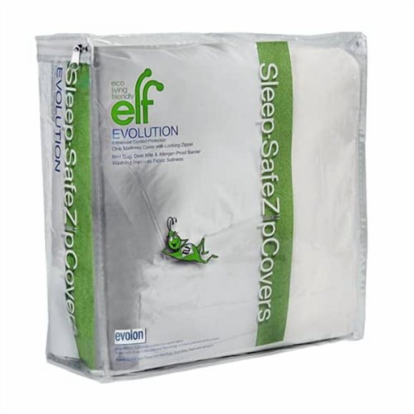 Eco Living Friendly Protège-Matelas Evolon / Housse de Matelas Grand 12 Pouces à Fermeture Éclair / Housse Zippée Sécuritaire pour le Sommeil