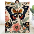 thumbnail image 2 of PRATYUS Butterfly Flower Vintage Flannel Blanket Soft Cozy Multi-Purpose 40x50in, 2 of 7