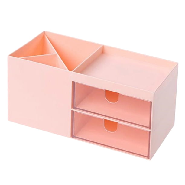 Organizador de escritorio para el hogar, sala de estar, suministros de oficina, bandeja para sujetar Rosado