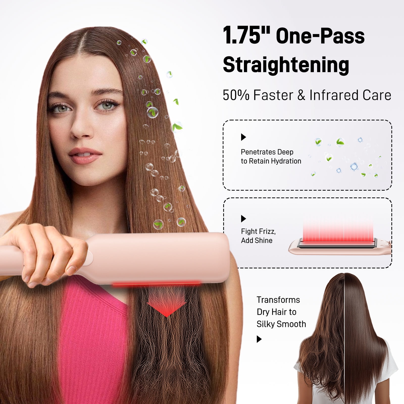 1.75" Ceramic Infrared Ionic Flat Iron Hair Straightener