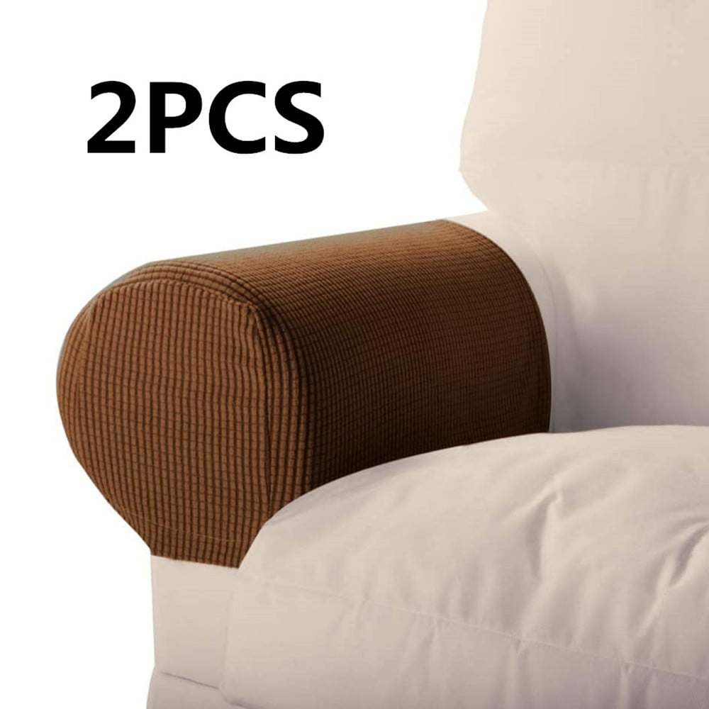 4pcs Sofa Armrest Cover Armchair Protector Washable Couch Slipcovers Dark Coffee 