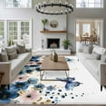 thumbnail image 3 of 5'x7' Area Rugs, Navy Blue Spring Floral Indoor Outdoor Area Rug for Living Room Bedroom, Farmhouse Butterfly Watercolor Washable Bathroom Rugs Kitchen Floor Carpet Mats Home Decor Aesthetic, 3 of 8