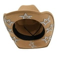 thumbnail image 5 of HNMKIU Western Cowboy Hat for Men and Women with 8 Glittering Rhinestone Stars Full Rhinestone Decorations Durable and Fashionable Party Hat Mens Hats Khaki,One Size, 5 of 6
