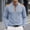 Light Blue, variant on Men's Patchwork Henley Shirt, Contrast Shoulder Detail, Button Placket for trendy casual look Blue S