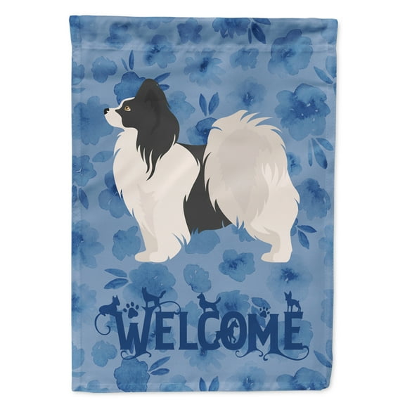 Carolines Treasures CK6028GF Papillon 2 Welcome Flag Garden Size Small multicolor