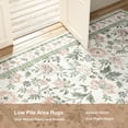 thumbnail image 4 of Washable Area Rug for Living Room, NovDeco 6'x9' Non-Slip Boho Pink Floral Print Indoor Rug, Low Pile Stain Resistant Carpet for Bedroom Kitchen, 4 of 11