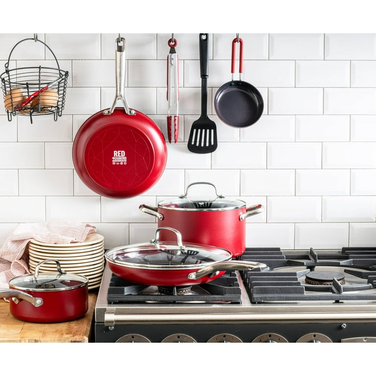 Beautiful 12pc Ceramic Non-Stick Cookware Set, White Icing by Drew  Barrymore - Walmart.com in 2023