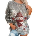 thumbnail image 4 of Uootdi Christmas Sweatshirts for Women Gift Christmas Trees Snowflake Snowman Reindeer Sequined Print Blouse Long Sleeve T Shi rts for Women, 4 of 7