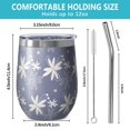 thumbnail image 5 of Floral 12oz Stainless Steel Insulated Wine Tumbler with Lid and Straw – Double Wall Vacuum Mug for Hot & Cold Drinks, 304 Steel Interior, Sweat-Free Design,Thanksgiving,Christmas, Spring,Flower, 5 of 5