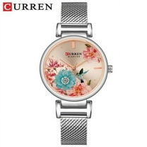 Minimalism Style Women Watches CURREN Brand Luxury Quartz Wristwatches Fashion Flower Dial Ladies Elegant Watch Reloj Mujer 9055