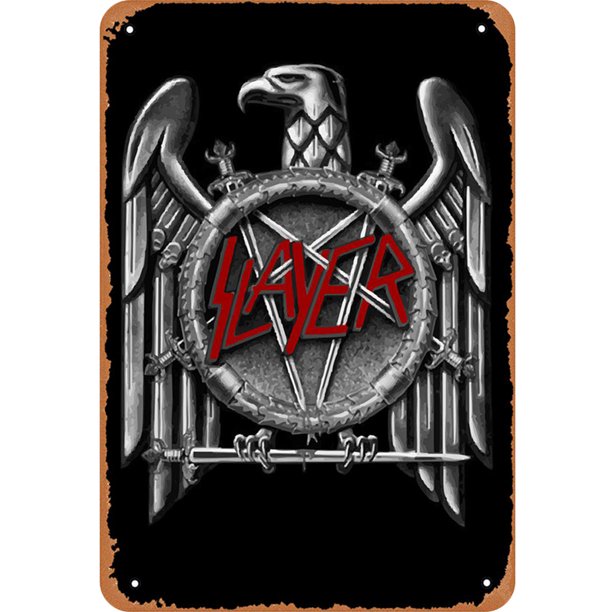 Placa Metal Vintage Slayer Band Pintura Hierro Rectangular Arte Del 20x30cm