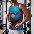thumbnail image 5 of Cauagu Neon Cyberpunk Blue Bear Print Men's Sleeveless Muscle Shirts,Tank Tops Quick Dry Workout Tank Top Gym Muscle Tee Fitness Bodybuilding T Shirt for Men-Small, 5 of 7