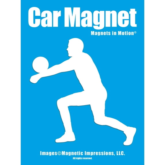 Magnets in Motion Volleyball Player Male Car Magnet White