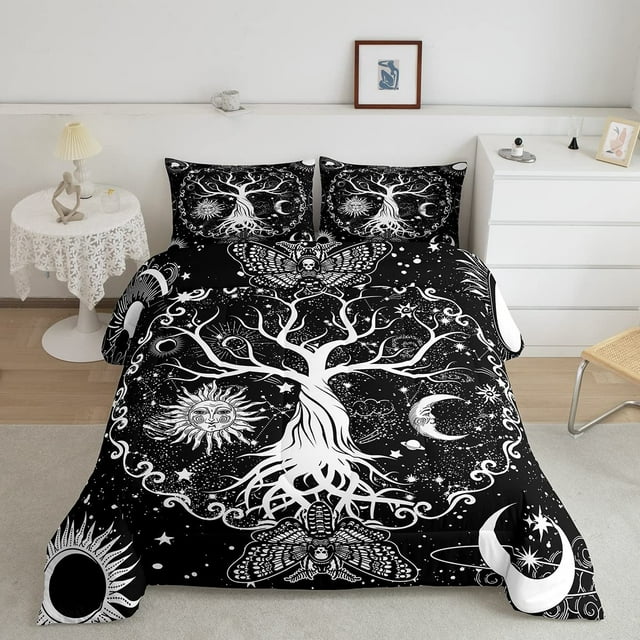 Set de edredón Erosebridal Tree of Life Sun Moon Gothic King