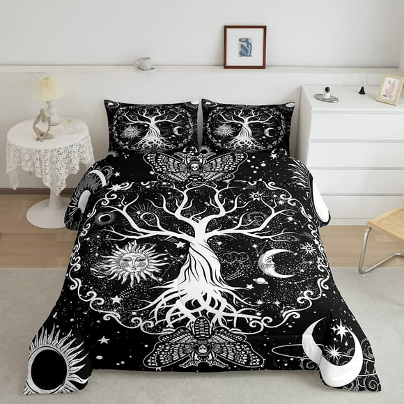 Set de edredón Erosebridal Tree of Life Sun Moon Gothic King