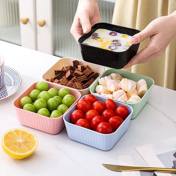 Dmlomu Cereal Bowls, Plastic Unbreakable Stackable Salad Bowls, Reusable Small Serving Bowl for Rice Soup Snack Dessert Fruit, Kitchen Essentials