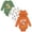 Green / white / burnt orange, variant on Disney Classics Dumbo Bambi Simba 3 Pack Cosplay Bodysuits Newborn to Infant