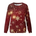 thumbnail image 4 of Besolor Christmas Sweatshirts for Women Printed Crewneck Long Sleeve Graphic Blouse Casual Loose Xmas Pullover Tops, 4 of 5
