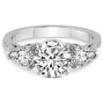 thumbnail image 4 of IGI Certified 5 Carat Round Shape Lab Grown Diamond Engagement Ring | 14K White Gold | Della Three stone Pear Shape Side Lab Diamond Ring | FG-VS1-VS2 Quality Friendly Diamonds, 4 of 4