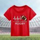 thumbnail image 2 of Gibobby Camisas De Vestir Camiseta de algodón de manga corta con estampado de de fútbol para niños, regalo deportivo para al fútbol americano, verano （Rojo， 7-8 Años), 2 of 3
