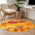 thumbnail image 4 of Happy New Year Round Area Rug 4Ft Washable Circle Rugs for Bedroom Dining Room, Red Yellow Dragon Dance Non-Slip Carpet Floor Mats Indoor Outdoor Carpet Runner Aesthetic Home Decor, 4 of 8