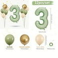 thumbnail image 4 of 12pcs Green white Golden Latex Balloons and Digital Aluminum Film Set - 32-inch olive Green digital balloons 4, birthday Party decorations, Halloween decorations, Christmas decorations, 4 of 9