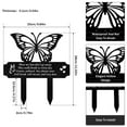 thumbnail image 4 of NUAHRHY 2 pack Metal Garden Stakes Butterfly for Grave Maker Cemetery Memorial Plaque for Human Outdoor Yard Stake Signs Black, 4 of 9