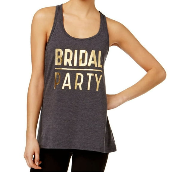 Ideology Womens Bridal Party Racerback Tank Top Size-X-Small Color-Charcoal Heather