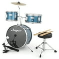 thumbnail image 5 of CazToi 3-Piece Kids Drum Set Musical Percussion Kit with Cymbal & Pedal & Bass Drum & Tom Toms & Drumsticks & Stool, 5 of 9
