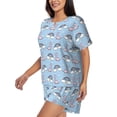 thumbnail image 2 of Wukai Rainbow Dinosaur Women's Pajama Set,Short-Sleeve Top and Shorts with Elastic Waistband and Pockets for Loungewear, Yoga, and Casual Wear-3X-Large, 2 of 8
