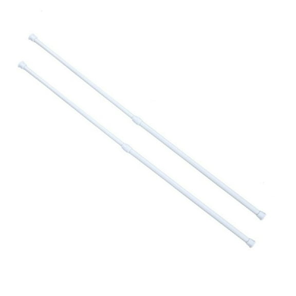 MEIBUTYUP Adjustable Tension Shower Curtain Rod Set, 2pcs, Easy Install Bathroom Rod for Shower or Window