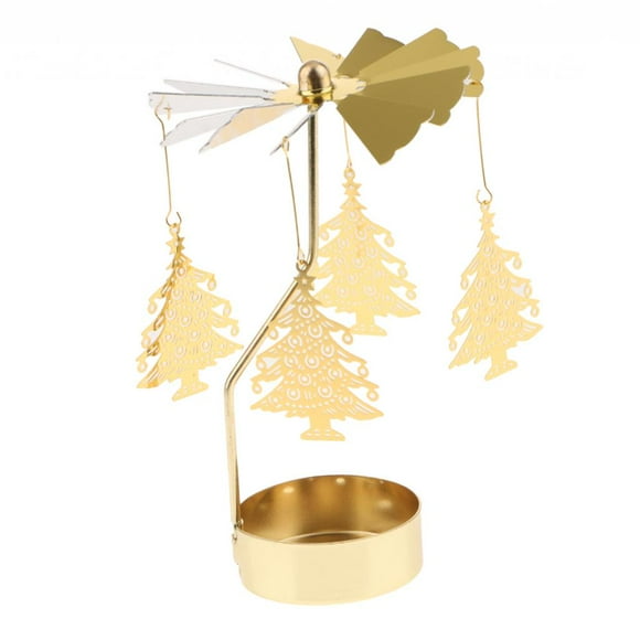 Candelabro de té brillante, adorno navideño, centro de mesa Pino