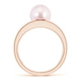 thumbnail image 2 of Angara Solitaire Japanese Akoya Cultured Pearl Double Shank Ring in 14K Rose Gold for Women | June Birthstone Jewelry for Her, 2 of 8