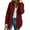 Wine Red, variant on Women'S Hooded Cardigan Chunky Knit Sweater Fall Winter Style Thick Front Button-Down Coat with Pockets Black XL