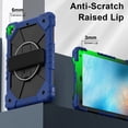 thumbnail image 5 of ELEHOLD Rugged Hybrid Case For iPad 6th Generation, with Built-in Kickstand 360° Rotating Handstrap Crossbody Shoulder Strap Shockproof Heavy Duty Case, Navyblue+Black, 5 of 10