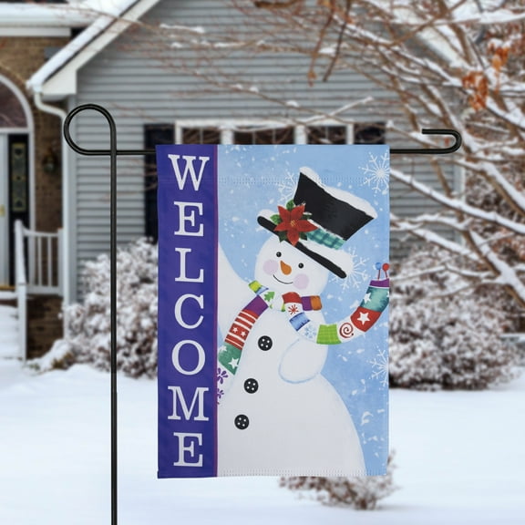 Northlight Snowman "Welcome" Christmas Outdoor Garden Flag - 18" x 12.5"