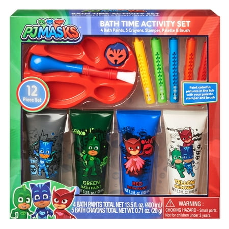 PJ Masks 12-Piece Bath Time Paint and Crayon Activity Set