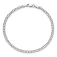 thumbnail image 4 of 14k White Gold 3mm Double Link Charm Bracelet, 4 of 8