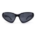 thumbnail image 2 of High Fashion Cropped Top 90s Sports Style Wrap Around Plastic Sunglasses All Black, 2 of 4