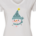 thumbnail image 4 of Inktastic Cute Christmas Snowman in Blue Hat and Scarf Women's V-Neck T-Shirt, 4 of 5