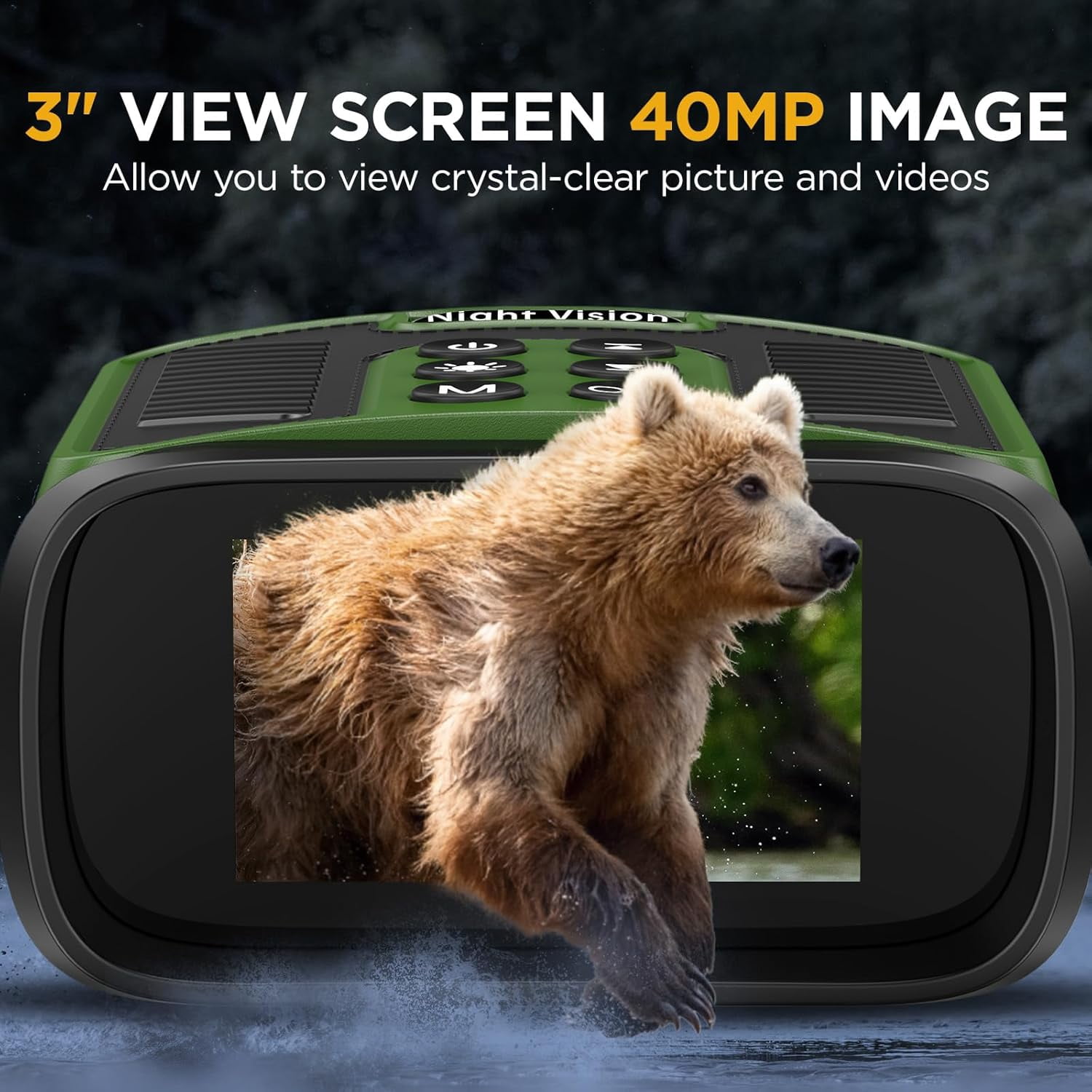 BekinTek Night Vision Binoculars 5000mAh Rechargeable Telescope NVG Infrared Goggles Full Dark Observe Scope 7x IR Adjustment 8x Digital Zoom 2.5K Video 40M Photo Large HD Screen with 32G TF Card