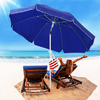ROWHY 7.5FT Beach Umbrella Outdoor Portable UV 50+ Sunshade Umbrella With Push Button Tilt Sand Anchor and Carry Bag for Patio Garden Beach Pool Backyard (Royal Blue)