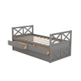 thumbnail image 5 of Harper & Bright Designs Solid Wood Twin Size Dayed with Drawer and Trundle Captain’s Bed Daybed Wood Bed for Kids Adults, Gray, 5 of 10