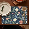 thumbnail image 5 of Pioneer Flower Floral Print Pattern Summer Placemats Table Placemats Set Of 4-Linen Kitchen Washable Placemats Table Mats 12x18 Inch Non-Slip Heat Resistant, 5 of 5