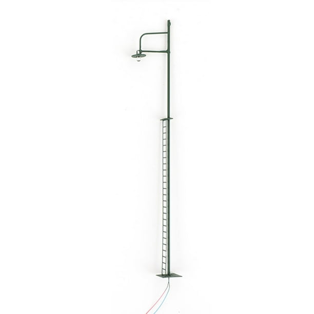 Matsuzay Modelo de lámpara de vía férrea, farola a escala con escalera, accesorios simples, luz LED de parque de un solo cabezal, decoraciones de Artesanía Verde (Escala 1:50) Matsuzay HA064511-03