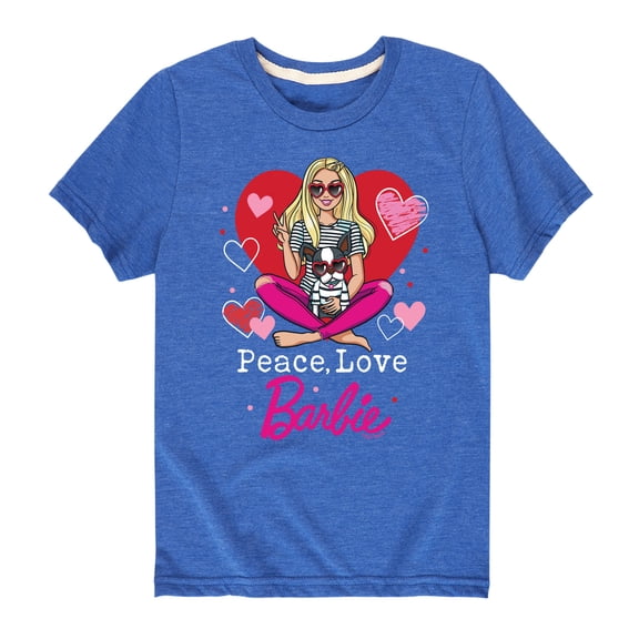 Barbie - Peace Love Barbie - Toddler And Youth Short Sleeve Graphic T-Shirt