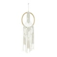 thumbnail image 6 of DecMode White Cotton Handmade Intricately Weaved Macrame Wall Decor with Beaded Fringe Tassels, 6 of 8
