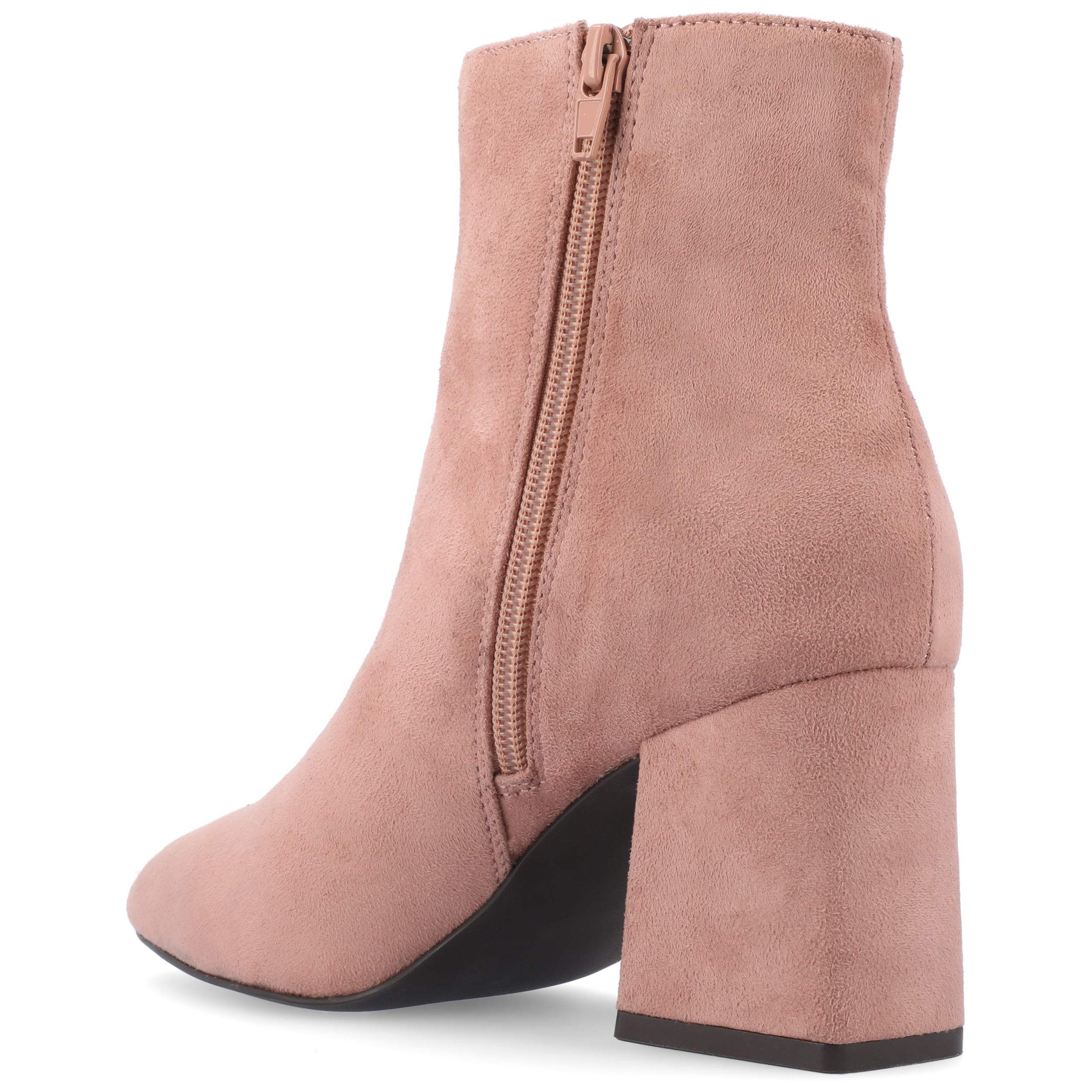 Journee Womens Sorren Covered Block Heel Pointed Toe Booties