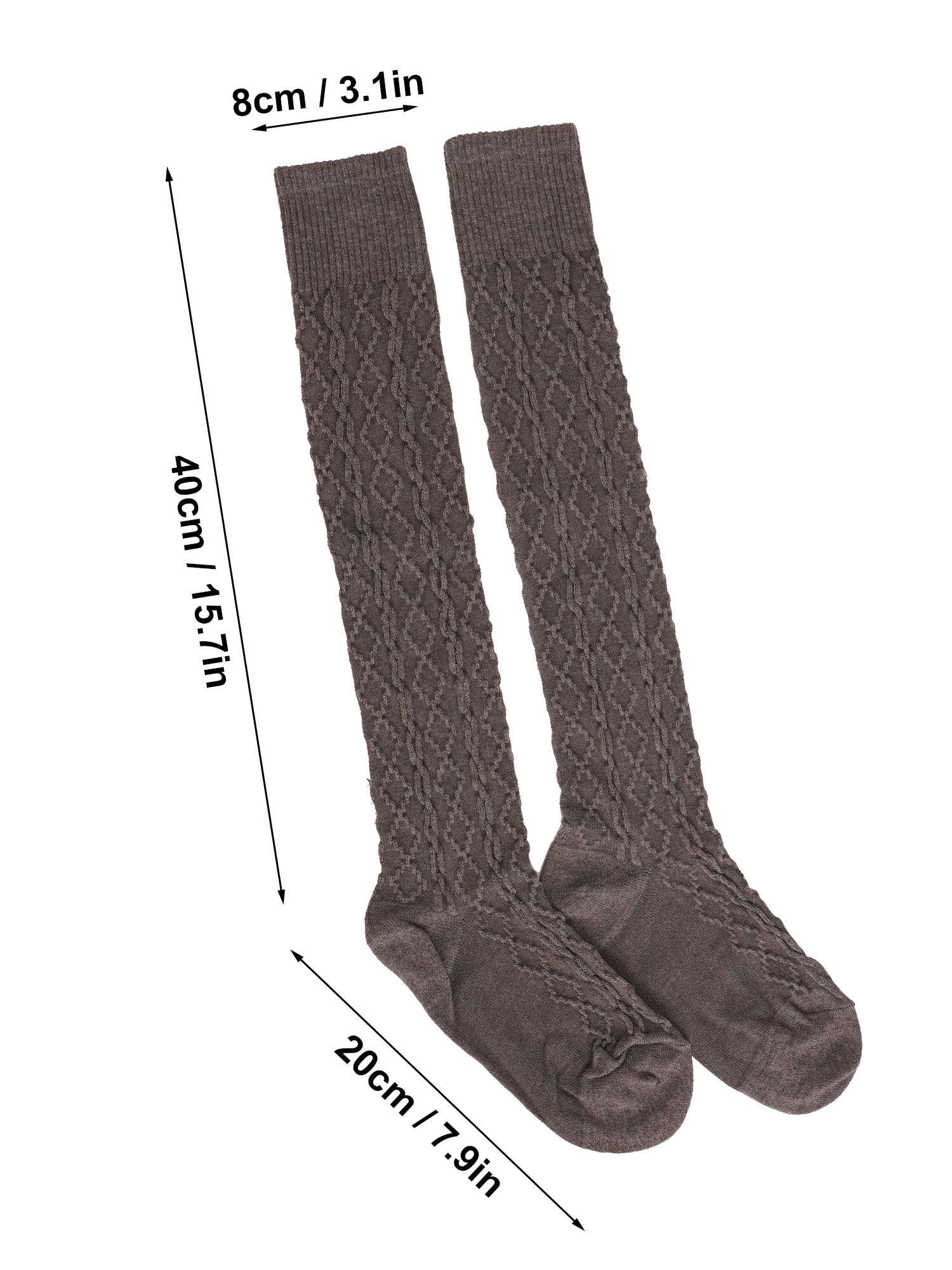 Deago 2 Pairs Women's Knee High Wool Socks Thick Winter Knit Thermal Long Boot Stocking Socks Leg Warmers (Coffee)